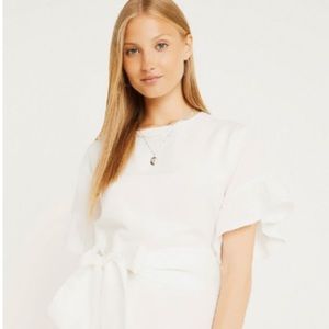 UO Spring White Linen Ruffle Dress- NEW!